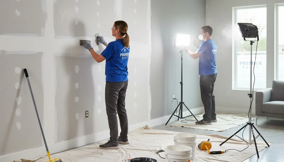 Professional drywall repair and wall restoration in Arlington, TX home by expert painting contractors