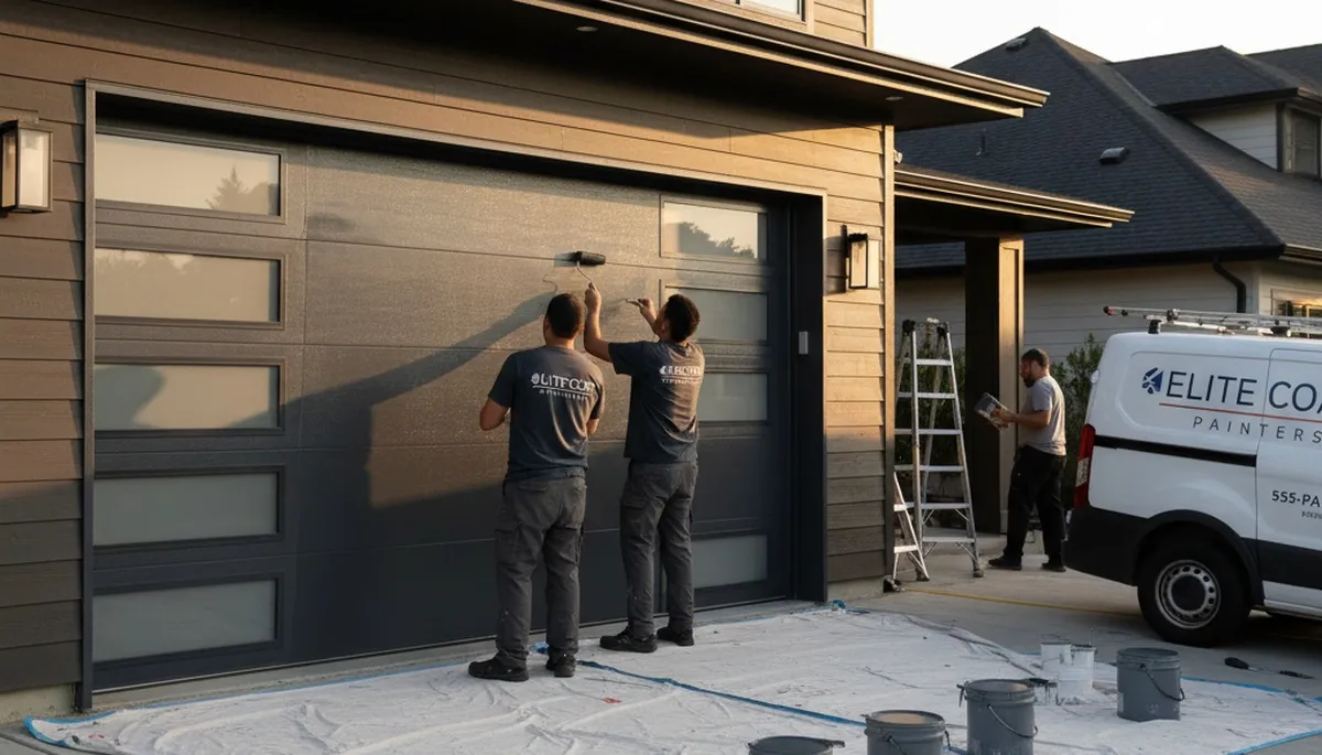 Professional garage door painting in Arlington TX by expert house painters for lasting curb appeal
