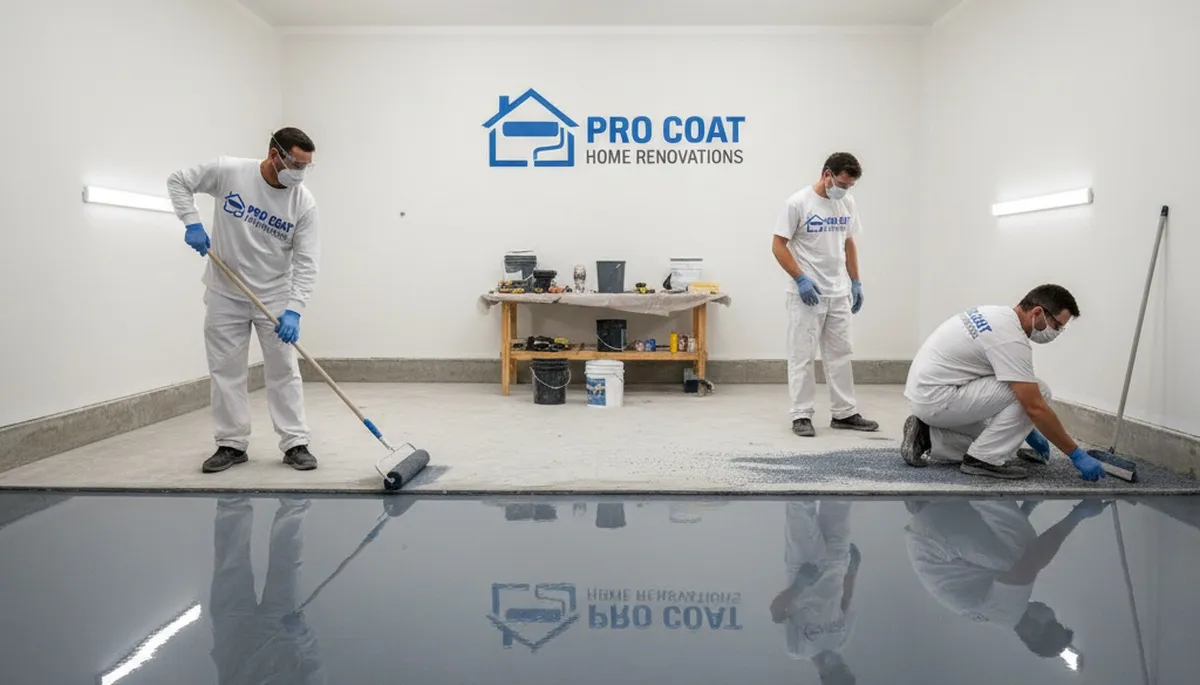 Professional epoxy garage floor coating in Arlington, TX applied by local house-painting experts