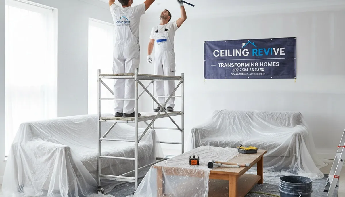 Professional popcorn ceiling removal in Arlington, TX home by expert painting contractors